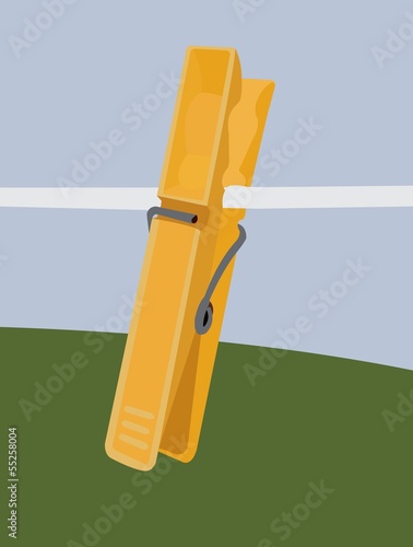 Yellow clothespin