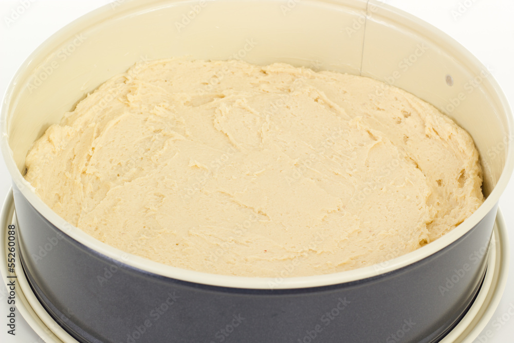 Cake dough in springform pan