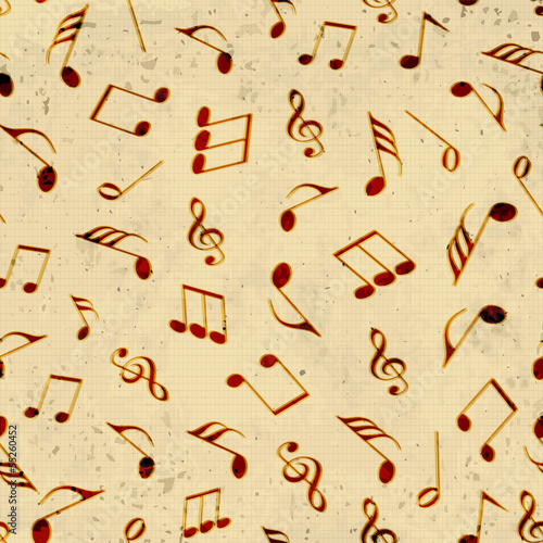 Seamless pattern with musical notes.