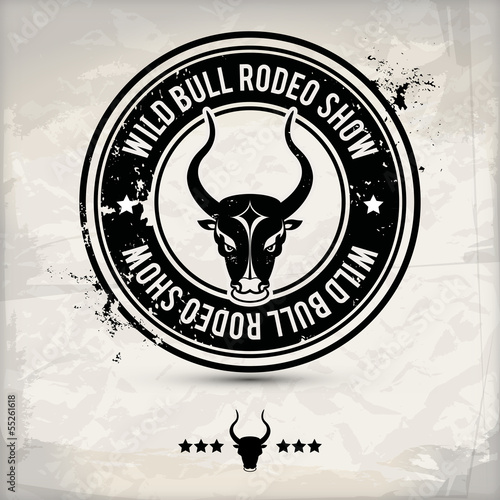 alternative black bull label / stamp on textured background