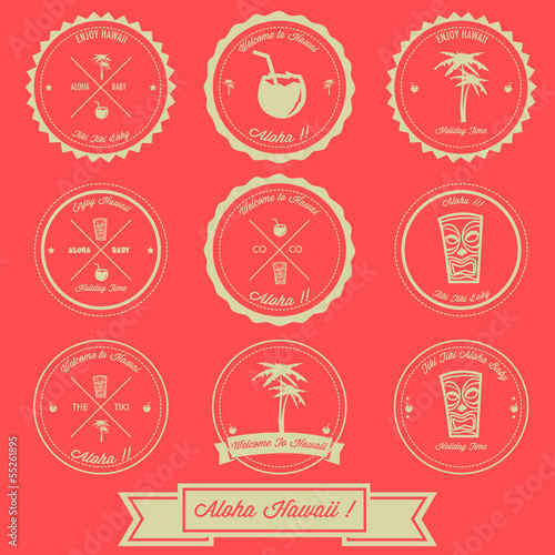 Hawaii Holiday Vintage Label Design
