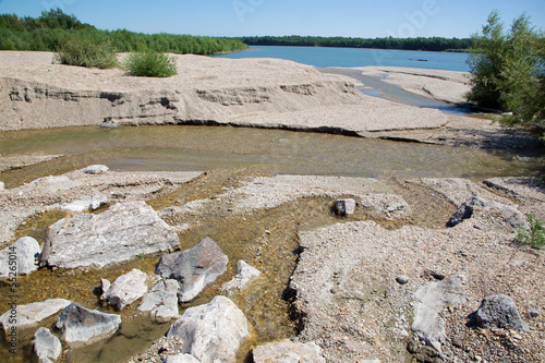 alluvion of gravel on the Danuber river - behind the Cunovo dam