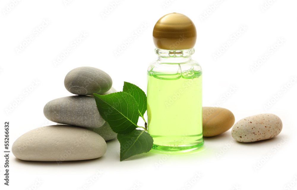 Stones, leaves and shampoo bottles Stones, leaves and shampoo bottles
