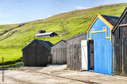 Buildings in the island Skuvoy in the Faroe Islands photo