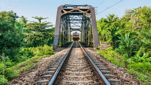 Фотография Railway with train