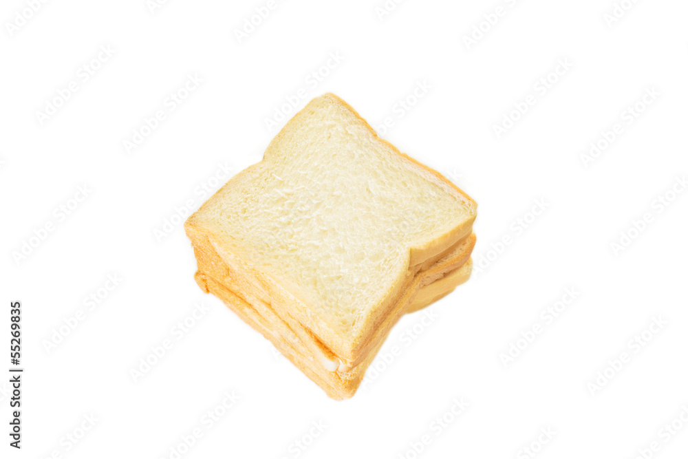 Square sliced stacked bread
