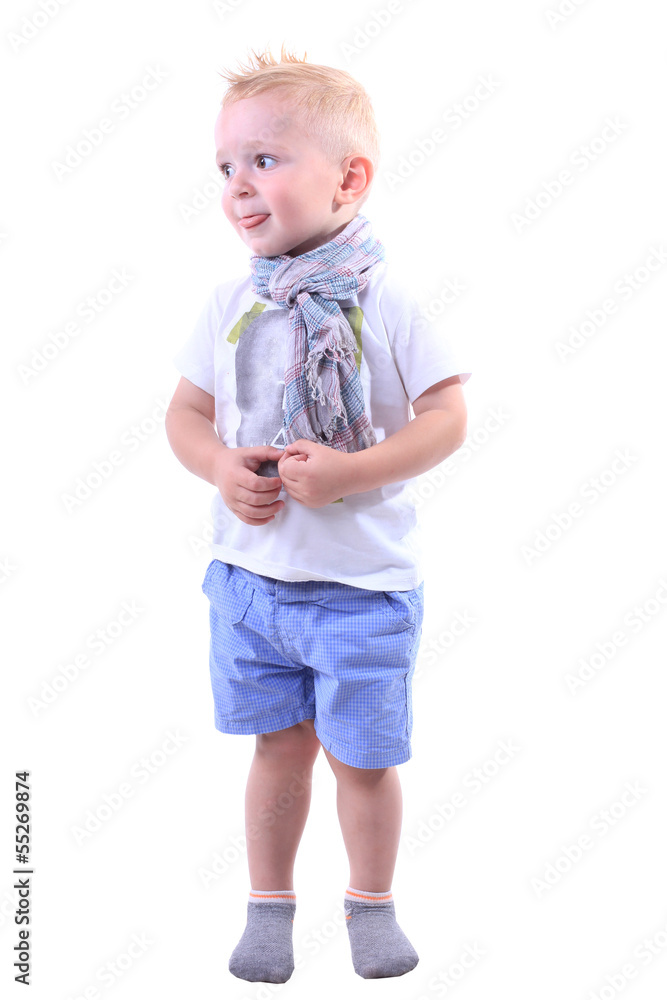 Full hight photo of 2 years old baby boy. Full hight photo of 2 years old baby boy.