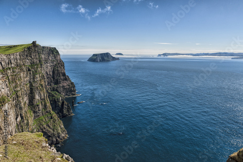 Mountain landscape in Skuvoy in the Faroe Islands
