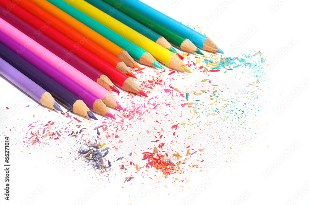 Color pencils set isolated on white background Color pencils set isolated on white background