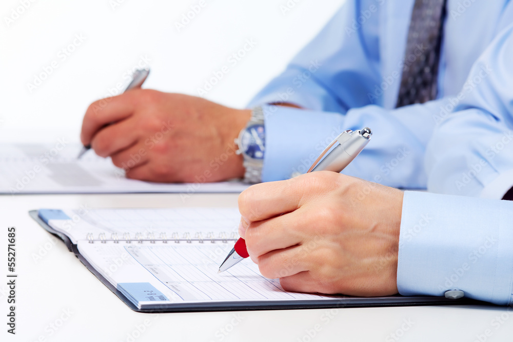Fototapeta premium Writing business people.