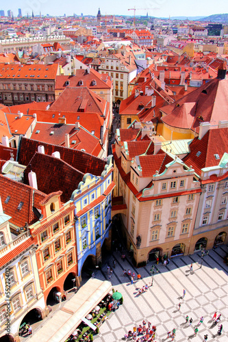 Photography Aerial view over Old Town Square, Prague, Czech Republic