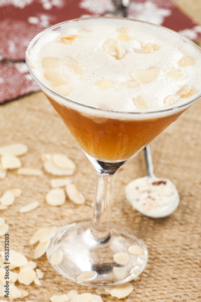 Tequila drink with almonds Tequila drink with almonds