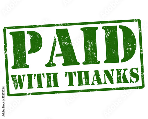 Paid with thanks stamp