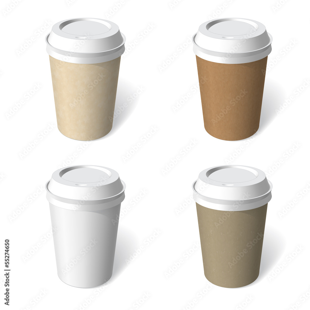 paper cup blank template vector set Stock Vector | Adobe Stock