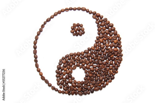 Obraz na plátně jing jang of coffee