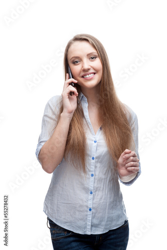 businesswoman talking on cell phone