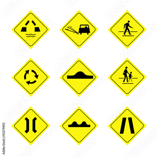 Warning signs on the road Free Download Warning signs on the road - GFXLoad