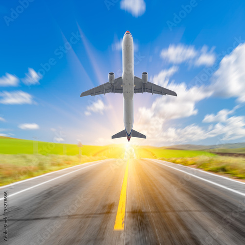 airplane and highroad