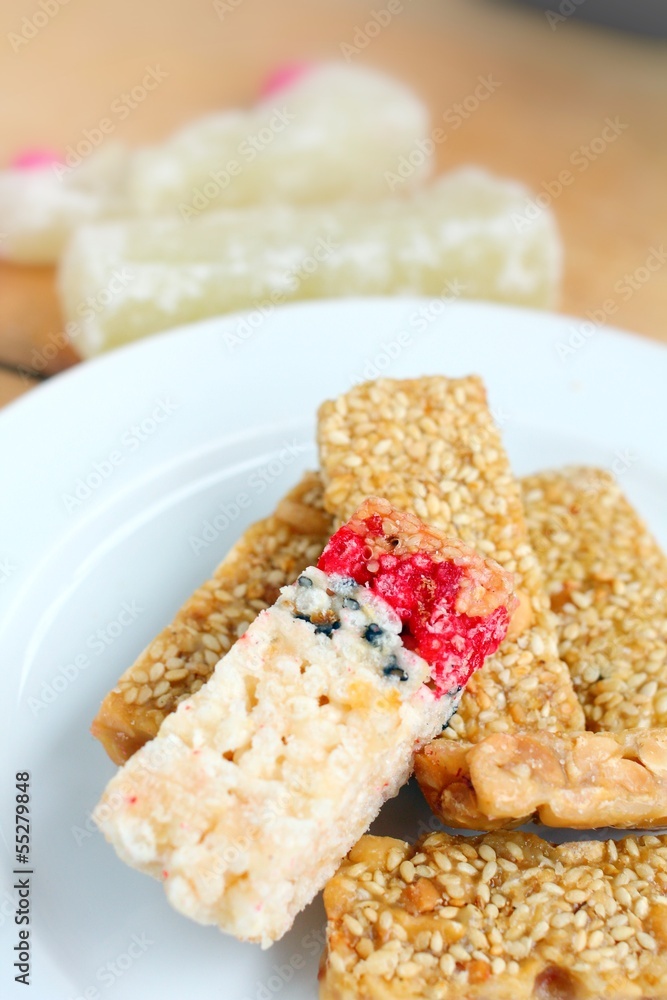 sugar bar with sesame sugar bar with sesame