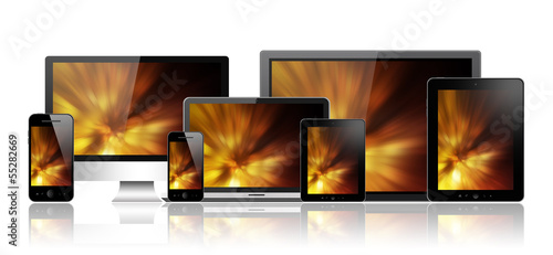 Notebook, mobile phone, tablet pc and computers