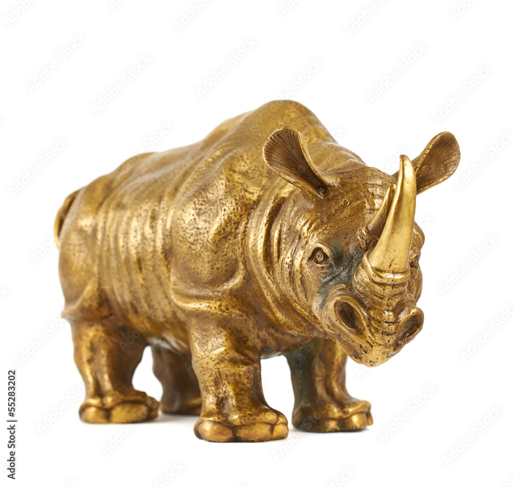 Fototapeta premium Rhinoceros rhino sculpture isolated