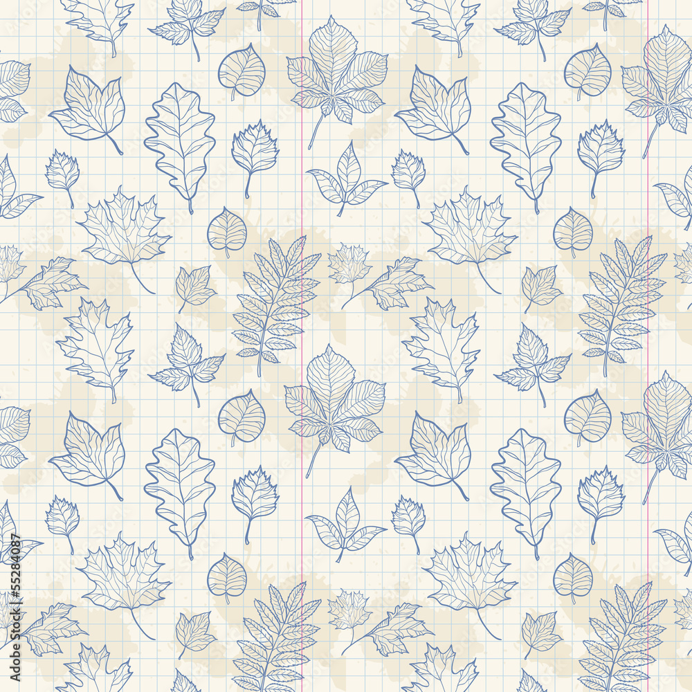 Autumn leaves seamless pattern