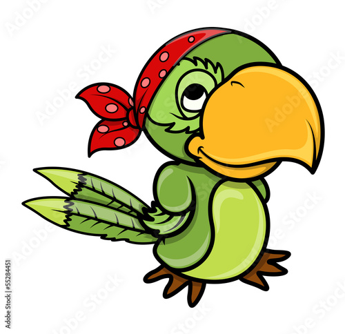 Pirate Parrot - Vector Cartoon Illustration