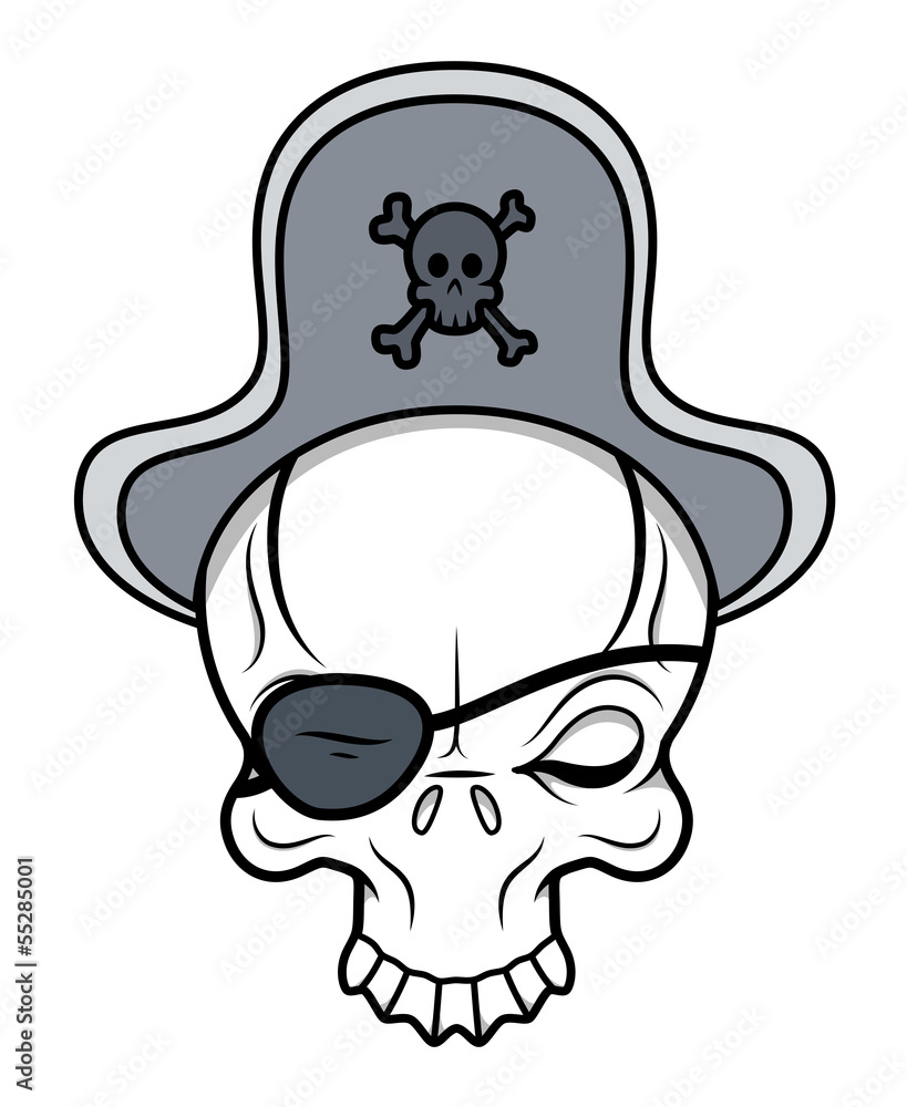 Pirate Skull - Vector Cartoon Illustration Pirate Skull - Vector Cartoon Illustration