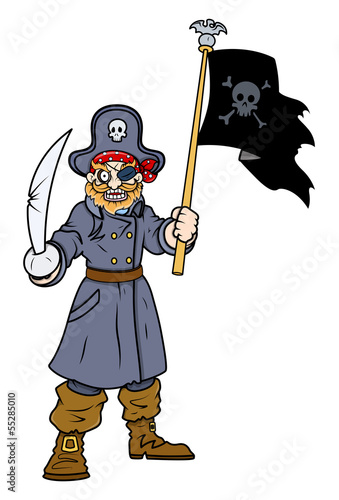Captain Pirate with Flag