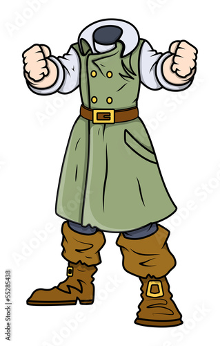 Headless Captain - Vector Cartoon Illustration