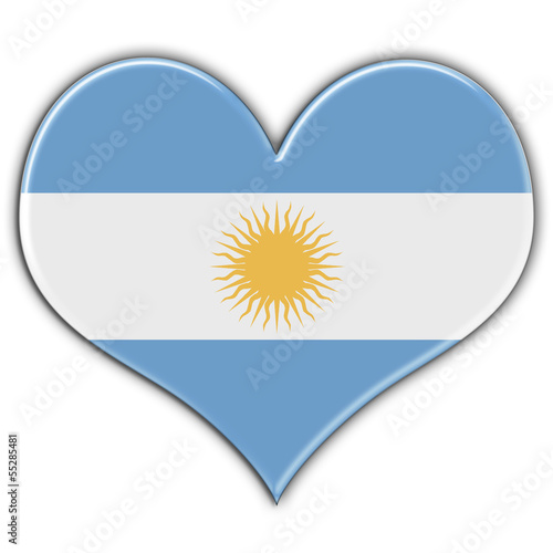 Coração com a bandeira da Argentina