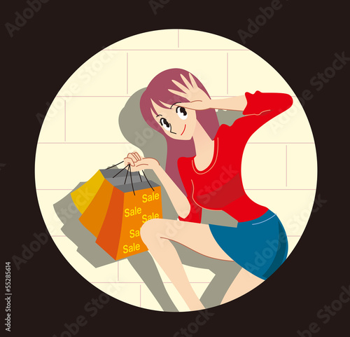 スポットライトにあたる女性