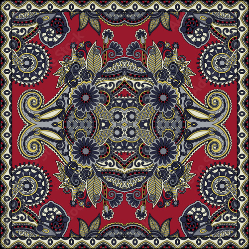 Traditional ornamental floral paisley bandanna