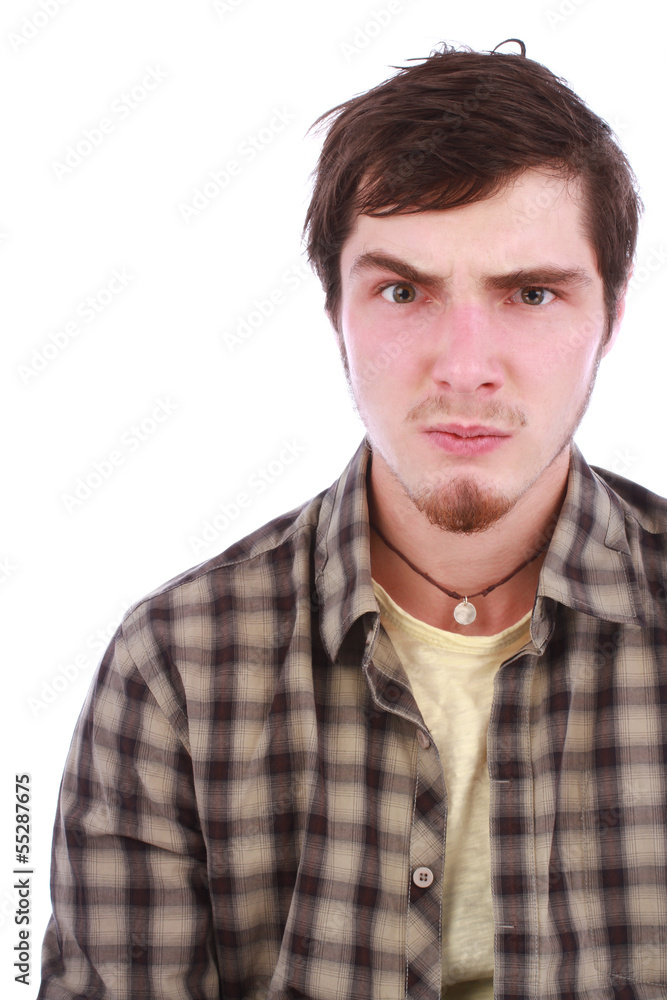 Young guy in a casual t-shirt half length portrait Young guy in a casual t-shirt half length portrait