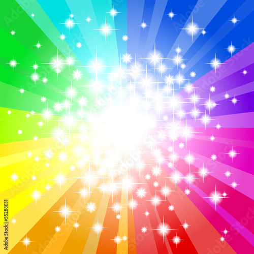 abstrakter regenbogenfarbener Hintergrund mit Sternen