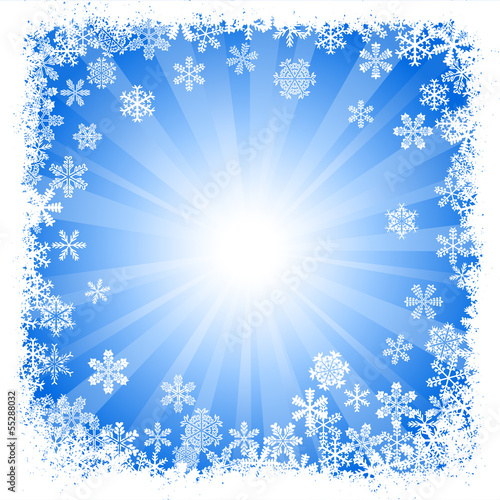 abstrakter winterlicher Hintergrund mit Schneeflocken