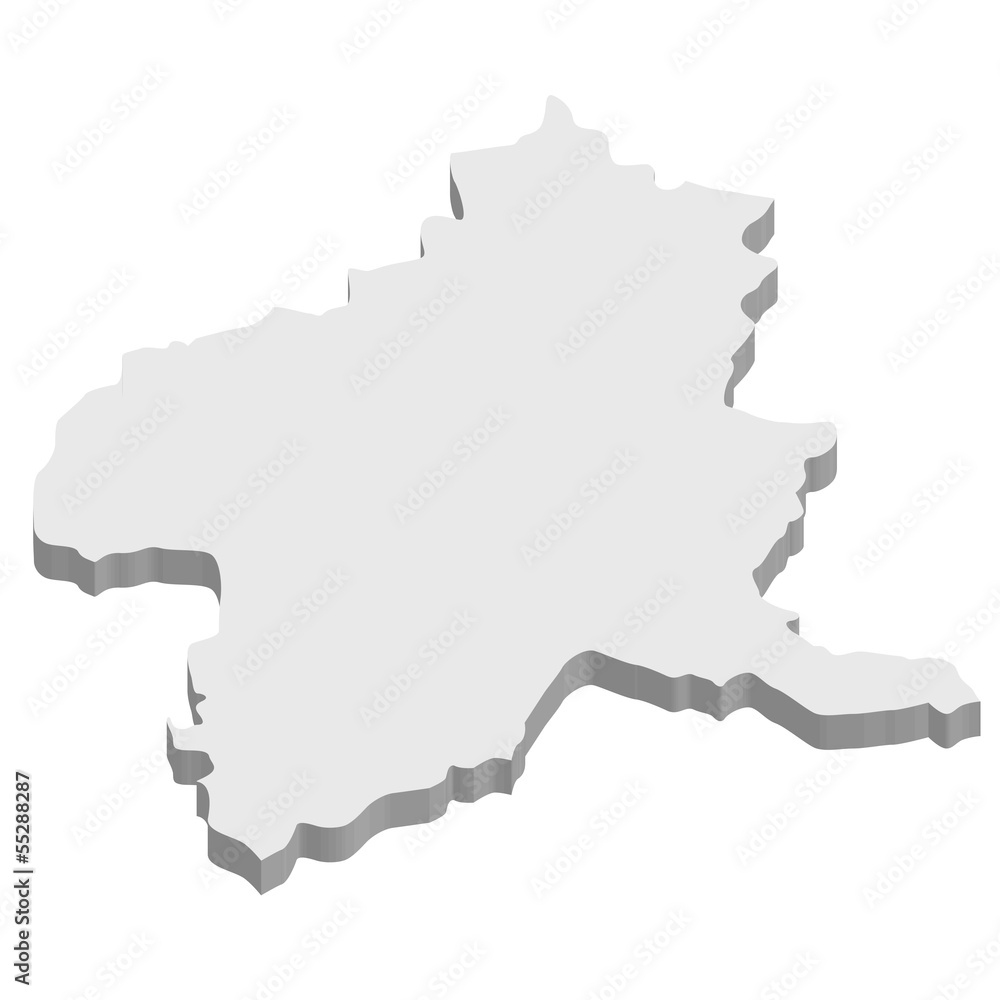 Fototapeta premium 群馬 地図 3D