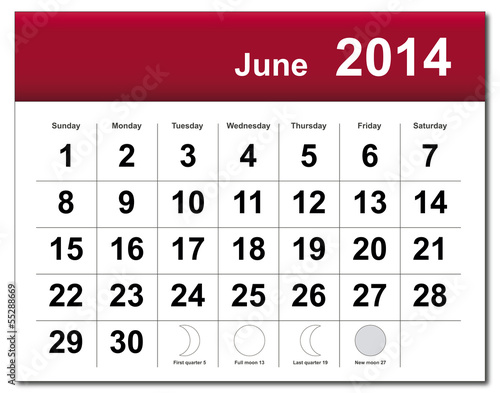 June 2014 calendar