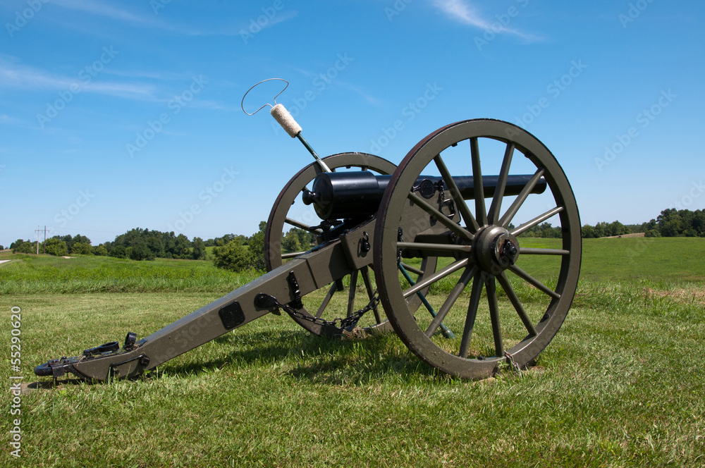A Civil War era cannon on a ridge at Perryville, Kentucky.