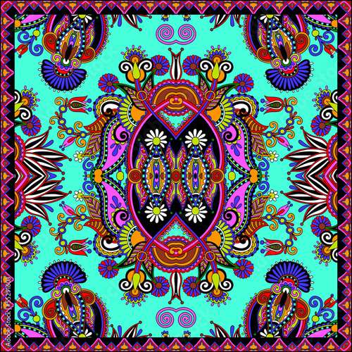Traditional ornamental floral paisley bandanna