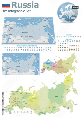Russia maps with markers