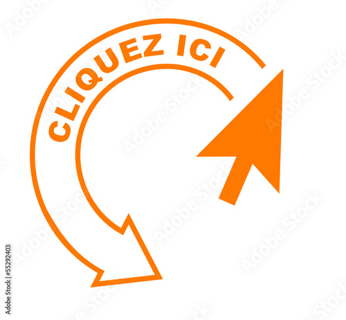 cliquez ici flèche orange