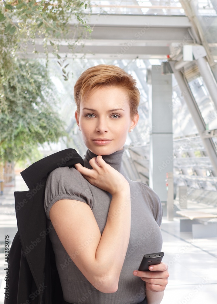 Outdoor portrait of attractive businesswoman Outdoor portrait of attractive businesswoman