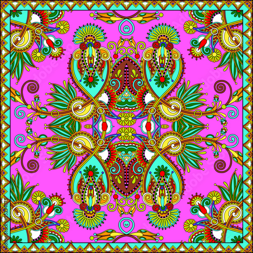 Traditional ornamental floral paisley bandanna