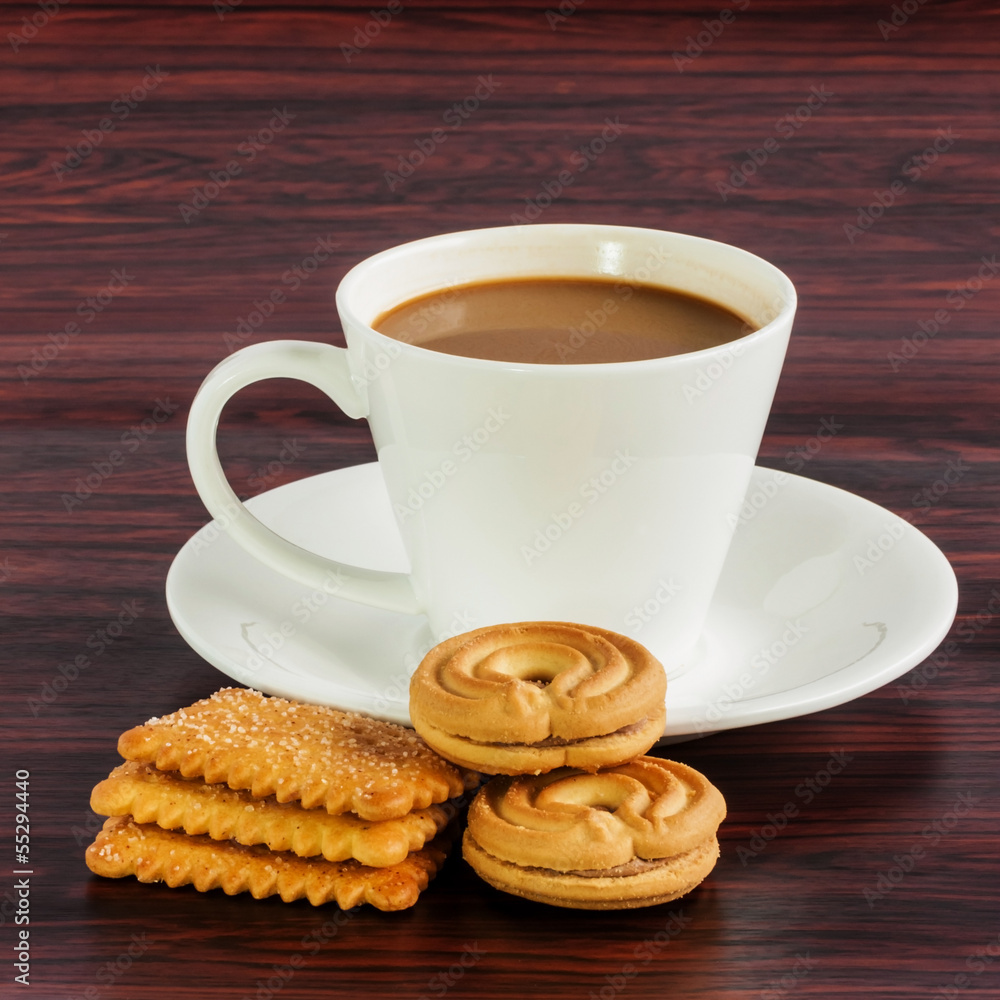 Coffee cup and cookies Coffee cup and cookies