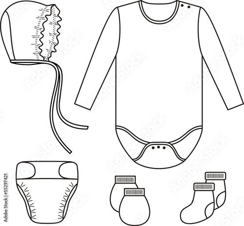 Set of child wear. Vector