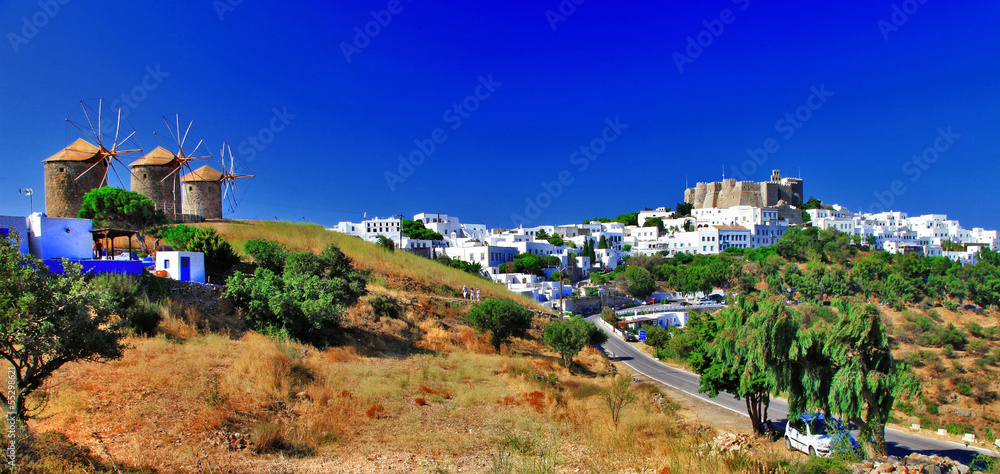 scenic Greece - panoramic view of Patmos island