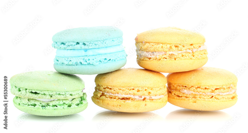 Gentle macaroons isolated on white Gentle macaroons isolated on white
