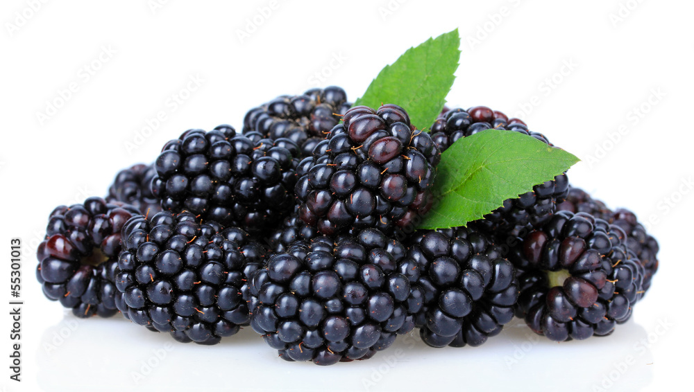 Sweet blackberries isolate on white Sweet blackberries isolate on white