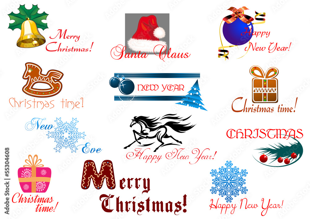 Christmas and New Year holiday greeting card